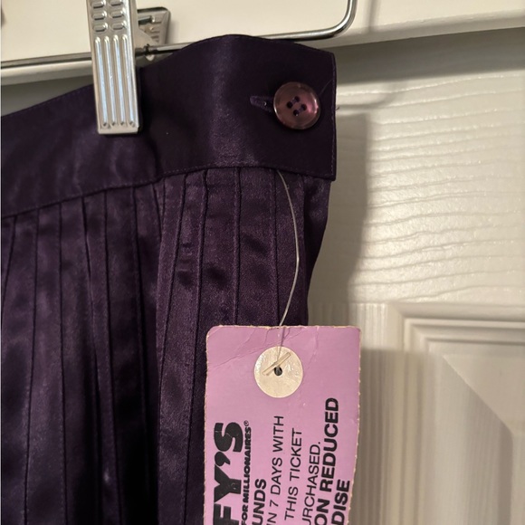 Vintage Jac Dale Purple Pleated High Waisted Midi Skirt Size 0 - Picture 4 of 7